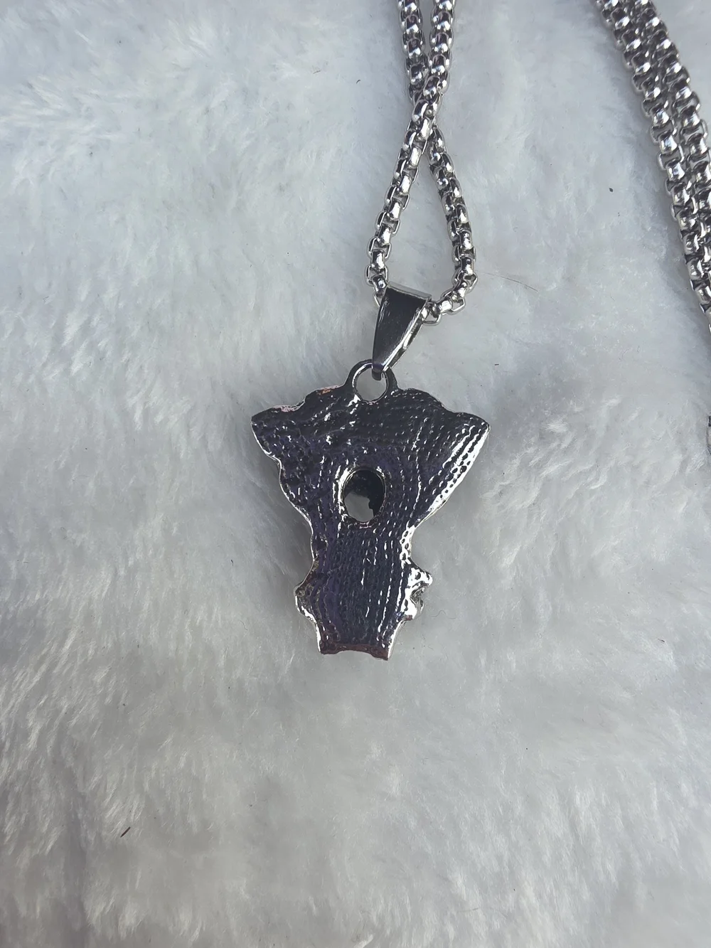 Silver-tone Motorcycle Engine Pendant Necklace
